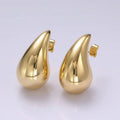 14K Gold Filled 30mm Chunky Modern Teardrop Stud Kylie Earrings in Gold & Silver | AE-194 AE-199