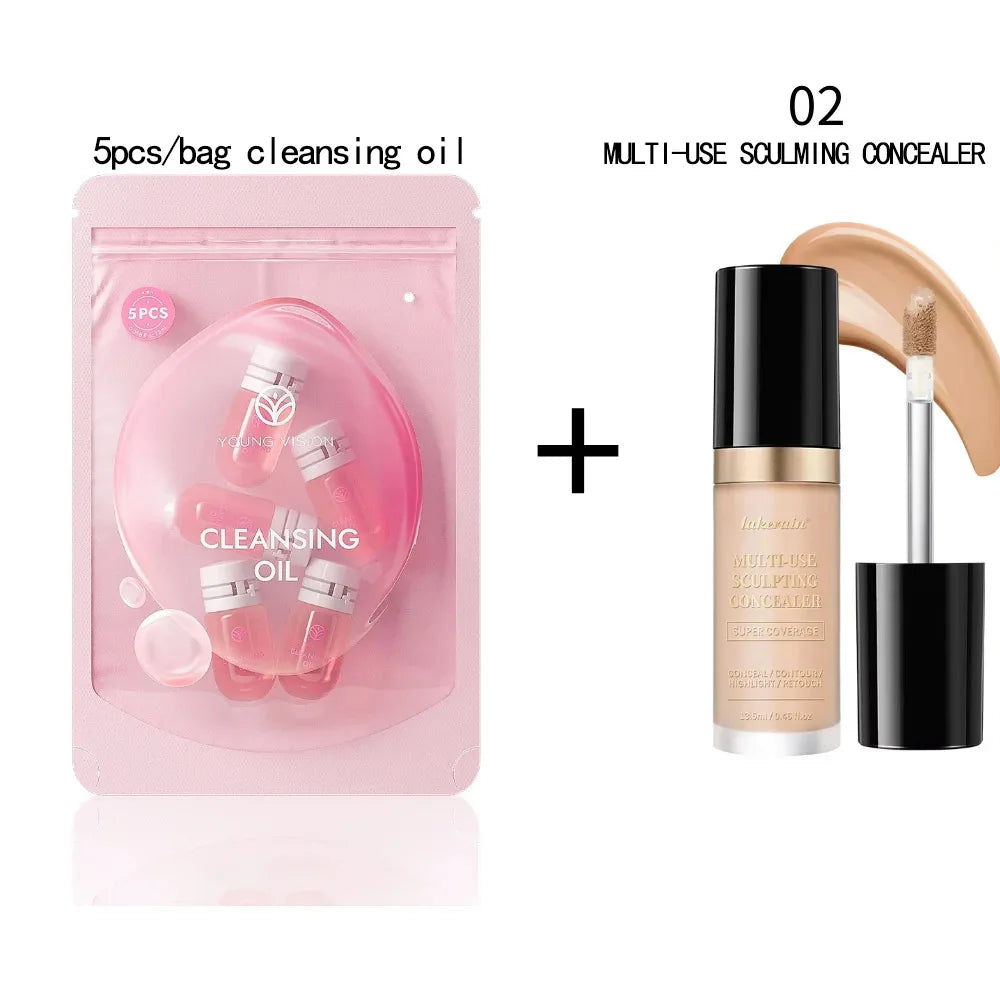 lakerain  5-Color Waterproof Concealer Matte High Coverage Oil-Control Foundation for Acne Scars and Dark Circles Cosmetics