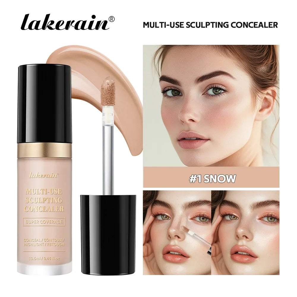 lakerain  5-Color Waterproof Concealer Matte High Coverage Oil-Control Foundation for Acne Scars and Dark Circles Cosmetics