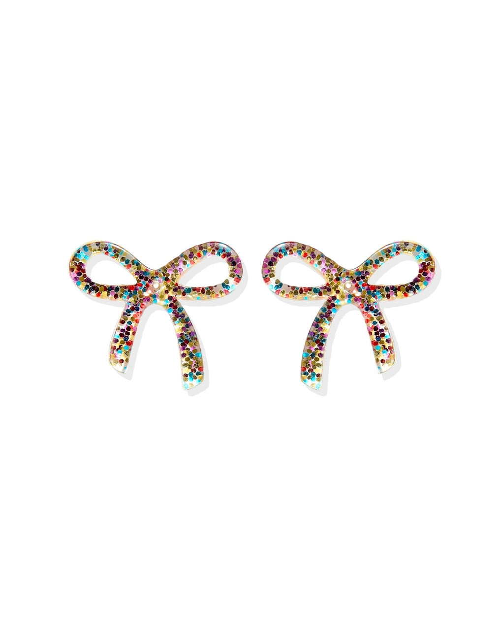 Kylie Bow Earrings - Multi Glitter