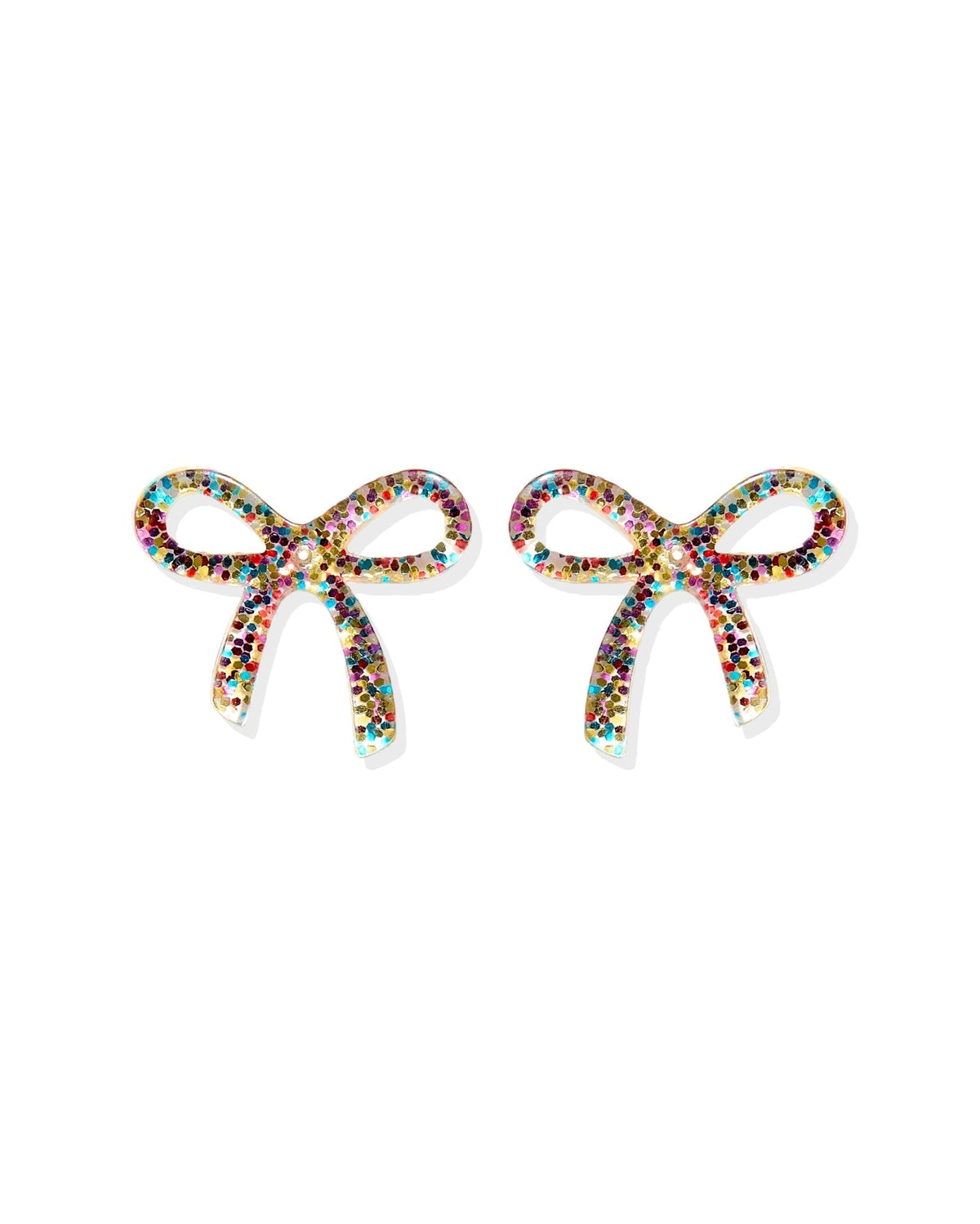 Kylie Bow Earrings - Multi Glitter